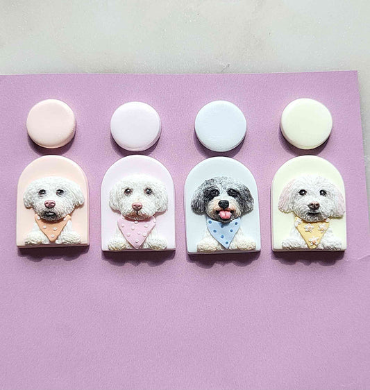 Cute Poodle earrings - custom dog polymer clay earrings - unique dog lover gift for her