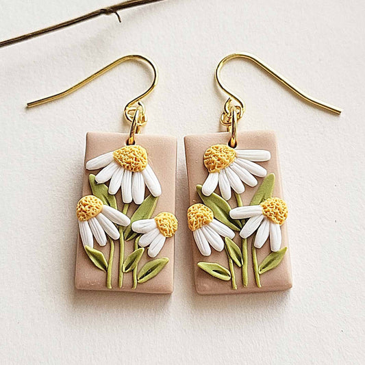 Daisy earrings handmade