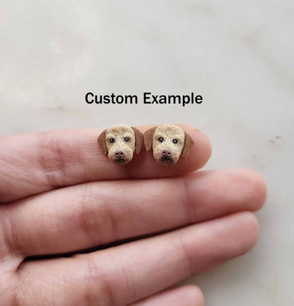 Brown Doodle dog earrings, cute Doodle dog lover gifts