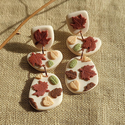 Handmade Autumn Leaf Earrings – Rankų darbo auskarai „Rudens lapai“