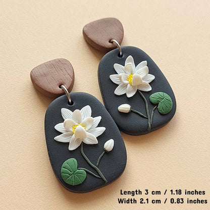 Handmade floral polymer clay earrings