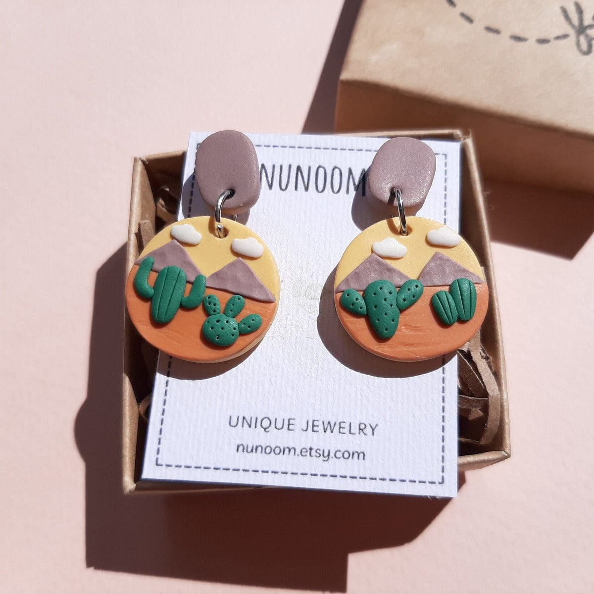 Handmade polymer clay earrings