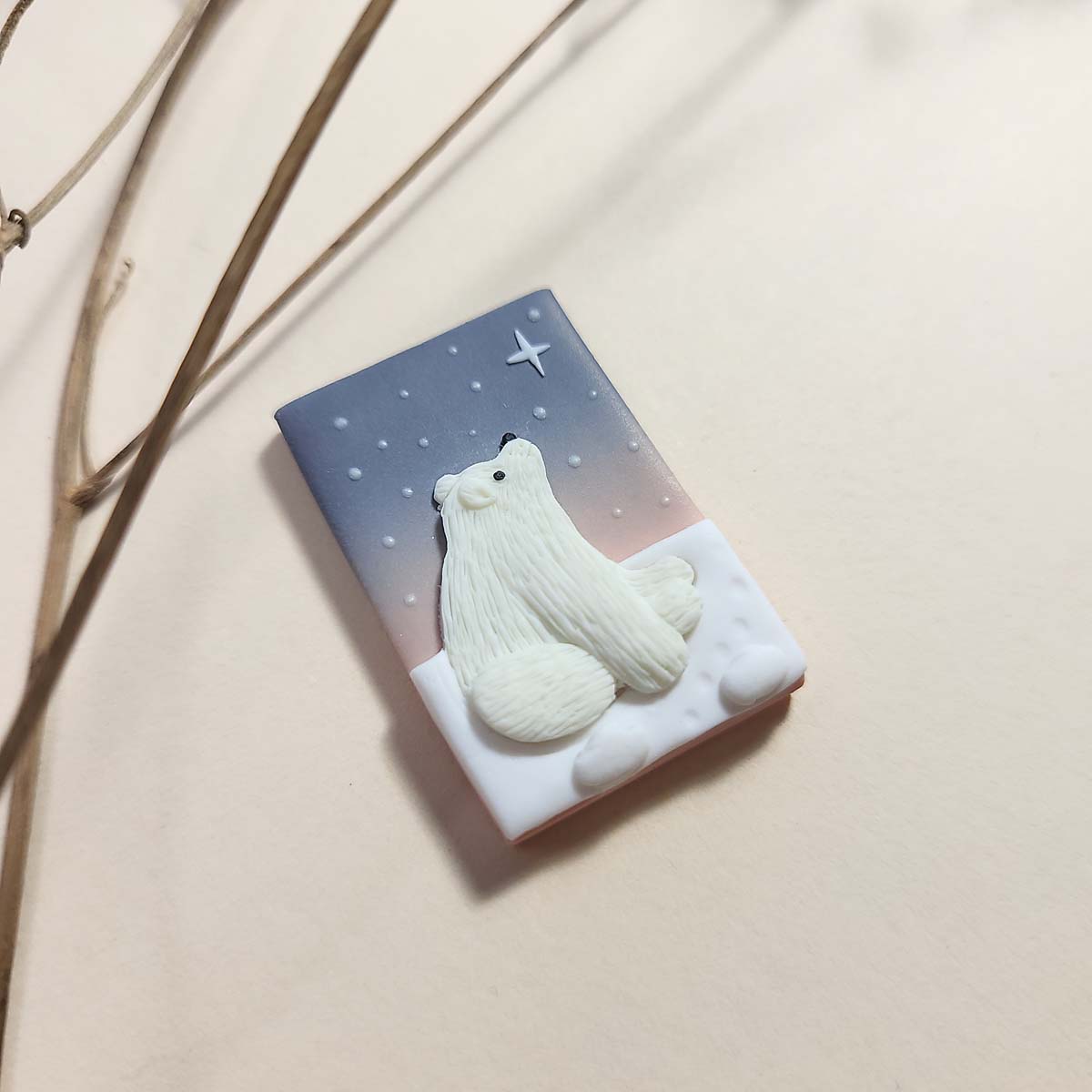 Handmade Polar Bear Brooch | Cute Polar Bear Gifts