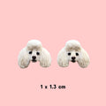 Cute Poodle Handmade giant Poodle dog stud earrings, polymer clay Poodle jewelry gift – Rankų darbo smeigiami auskarai su pudeliu