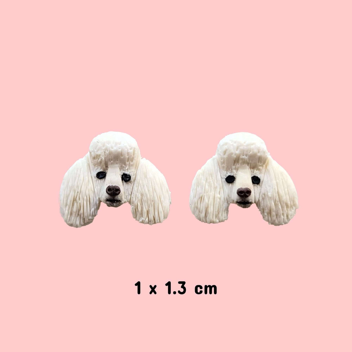 Cute Poodle Handmade giant Poodle dog stud earrings, polymer clay Poodle jewelry gift – Rankų darbo smeigiami auskarai su pudeliu