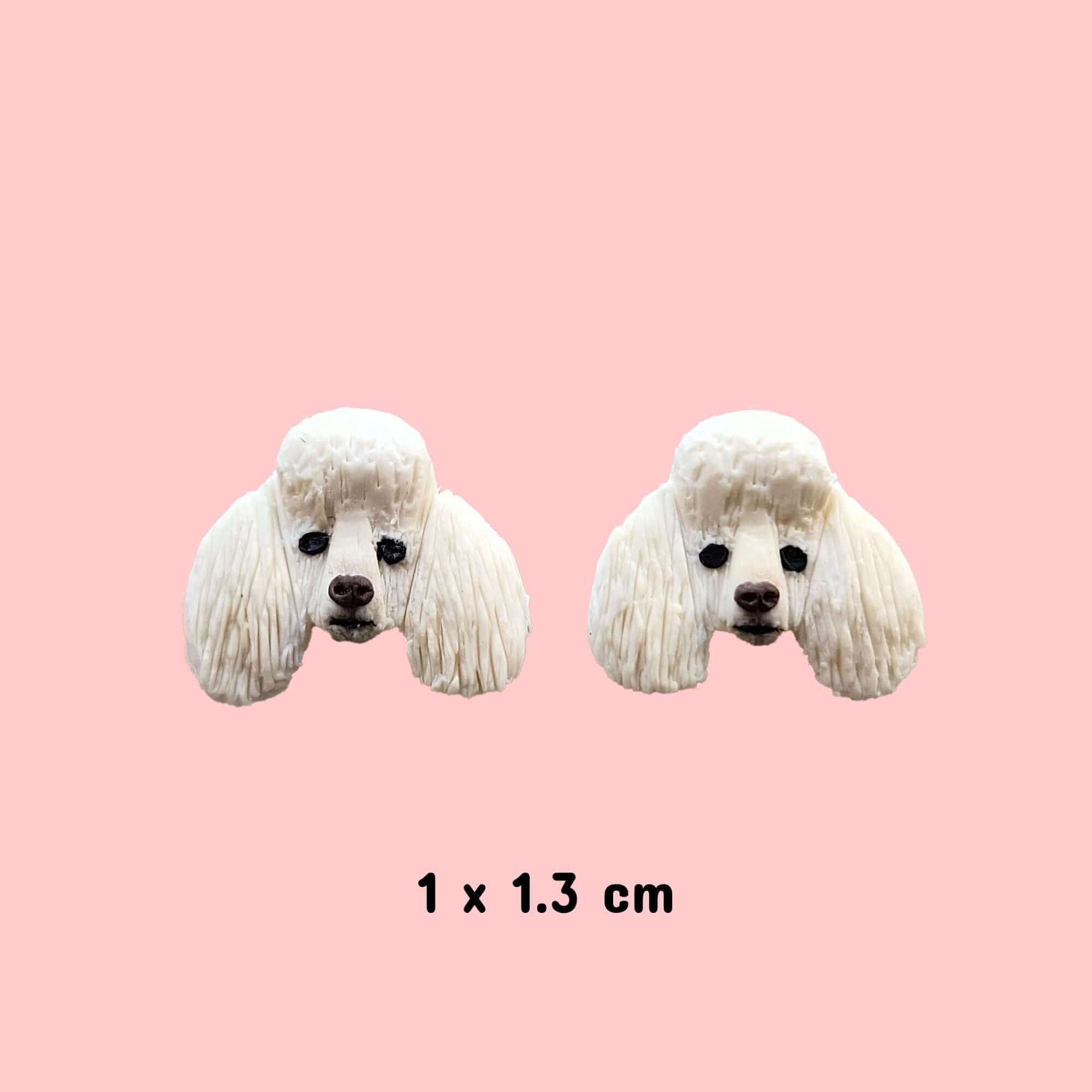 Cute Poodle Handmade giant Poodle dog stud earrings, polymer clay Poodle jewelry gift – Rankų darbo smeigiami auskarai su pudeliu