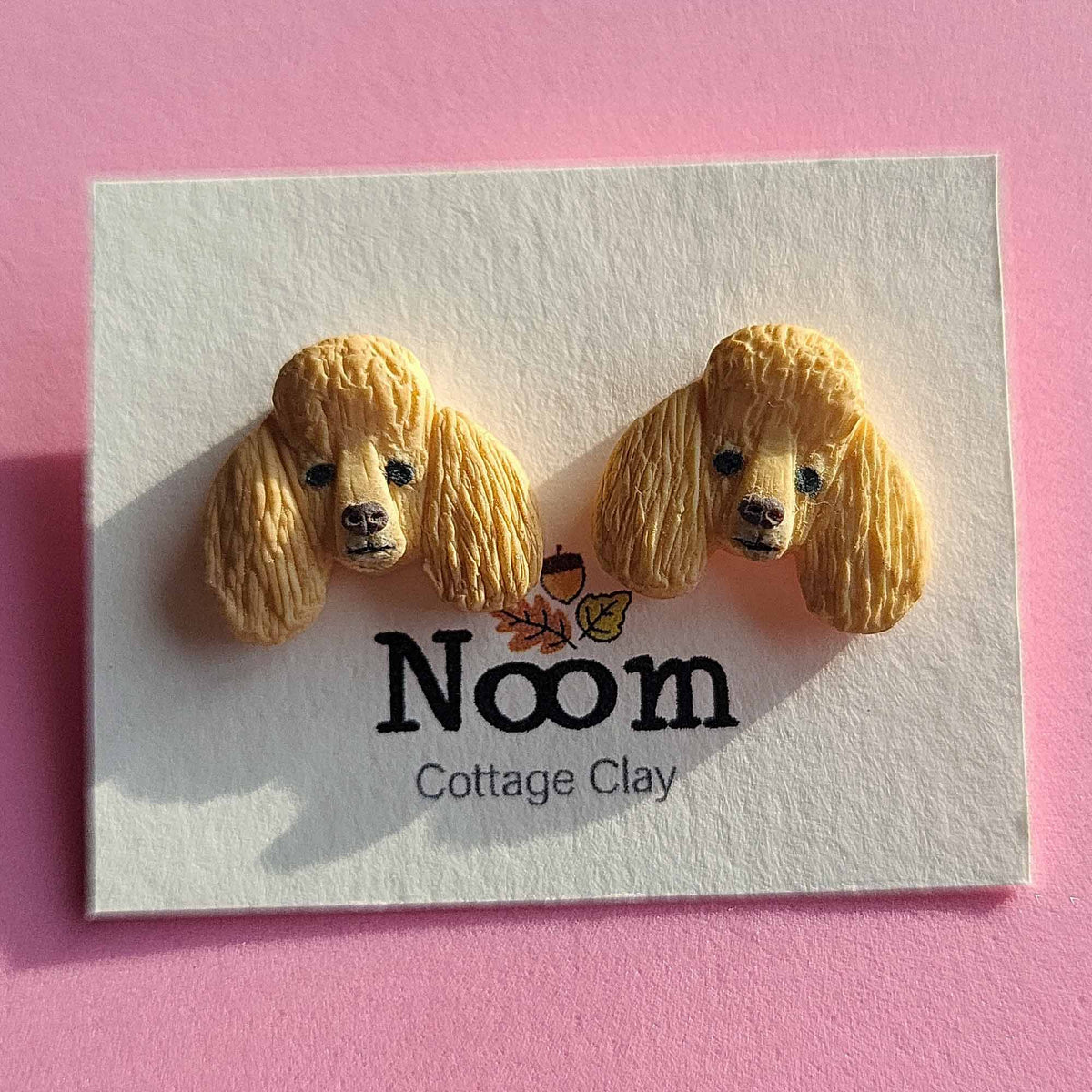 Cute giant Poodle dog stud earrings, polymer clay Poodle jewelry gift – Rankų darbo smeigiami auskarai su pudeliu