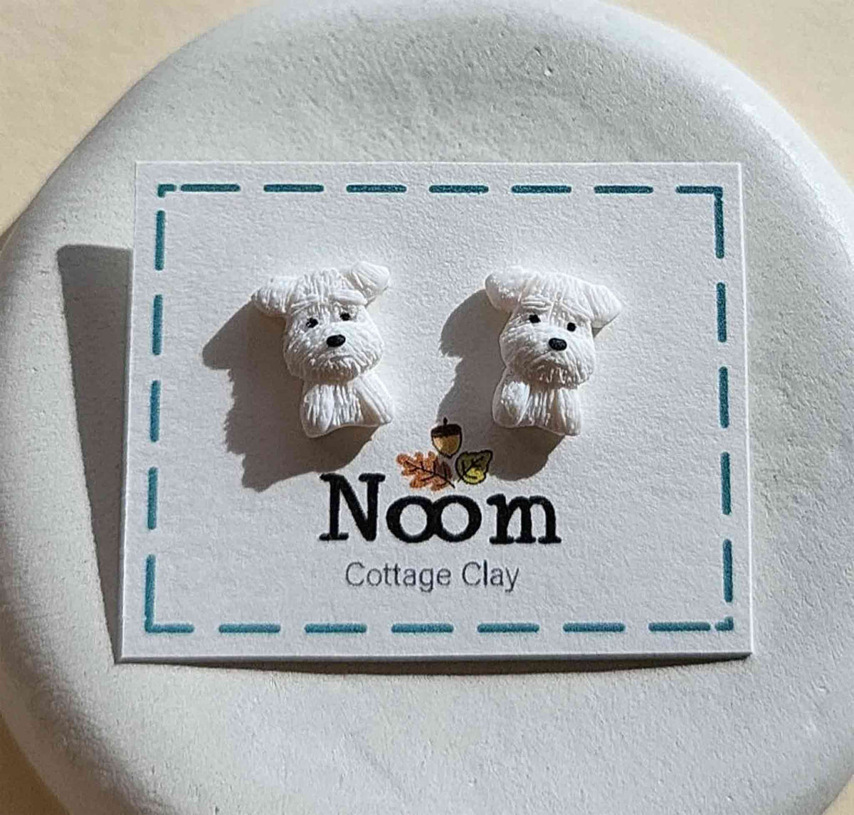 Handmade Schnauzer dog stud earrings, polymer clay dog jewelry gift – Rankų darbo smeigiami auskarai su šnauceriu