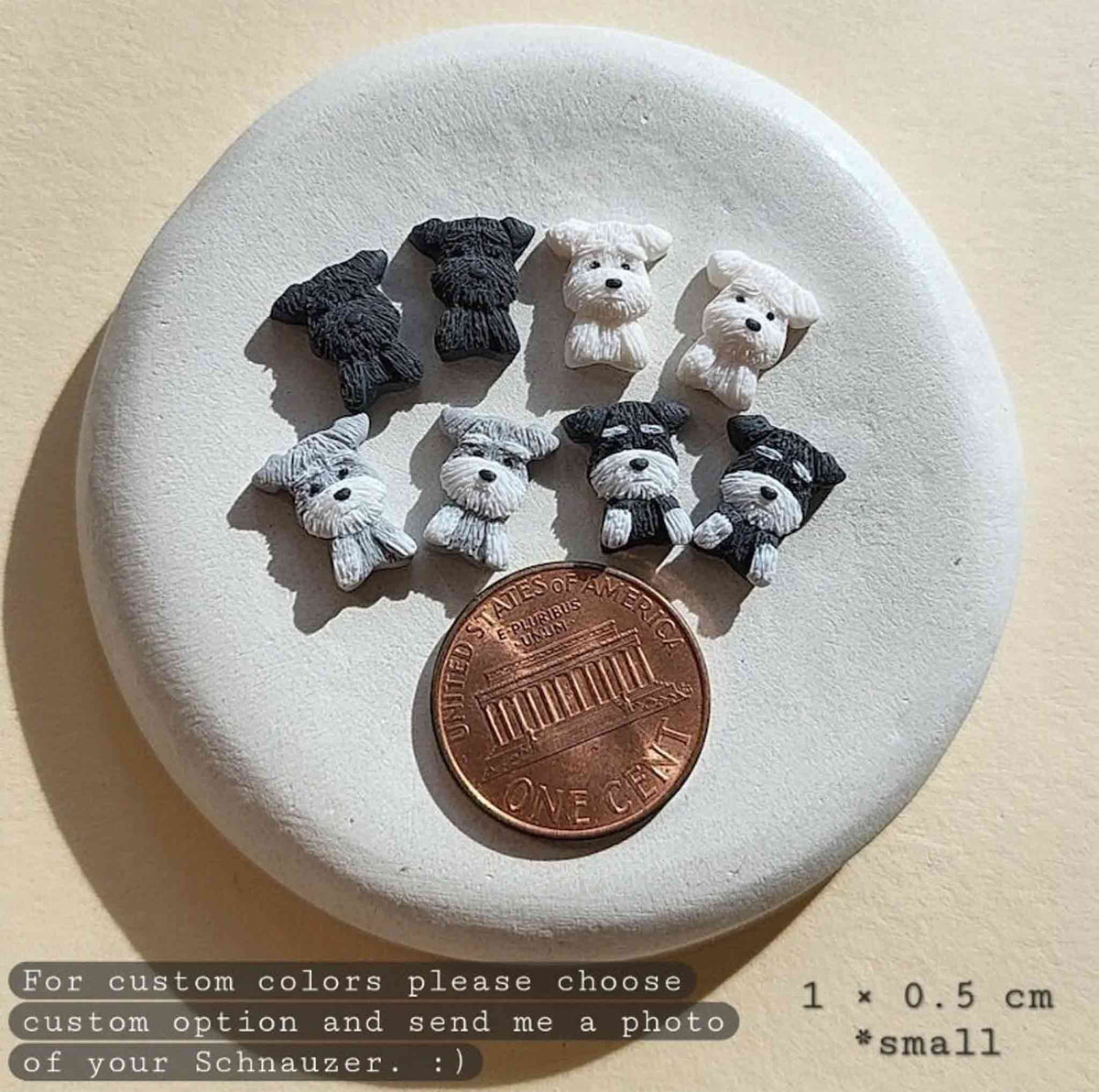 Handmade Schnauzer dog stud earrings, polymer clay dog jewelry gift – Rankų darbo smeigiami auskarai su šnauceriu