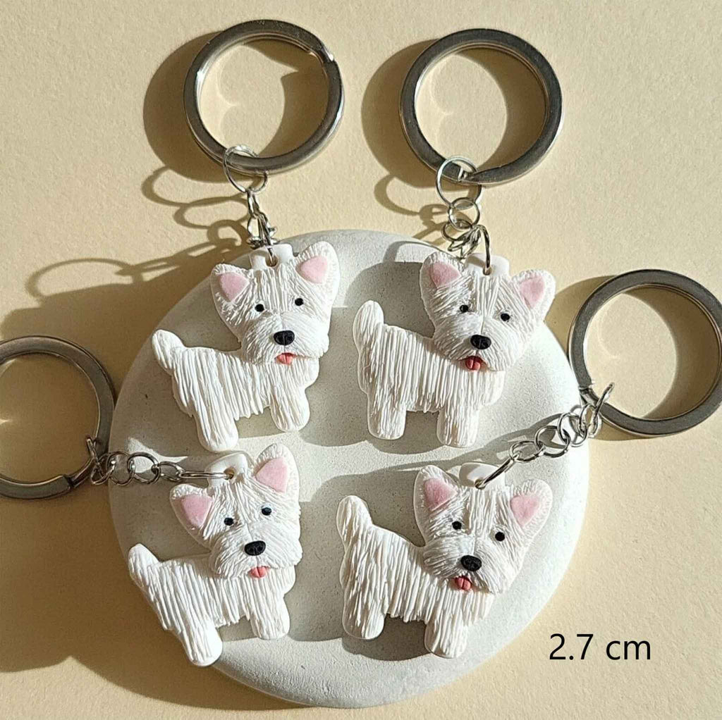 Cute Westie keychain, unique gifts for Westie dog lovers.