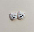 Handmade Westie dog stud earrings, polymer clay dog jewelry gift – Rankų darbo smeigiami auskarai su Vakarų Highland baltoji terjeras