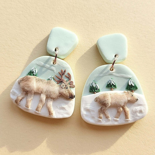 Handmade polymer clay wildlife earrings