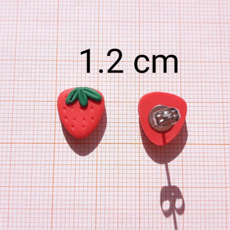 Cute Strawberry Earrings - Polymer Clay Fruit Earrings