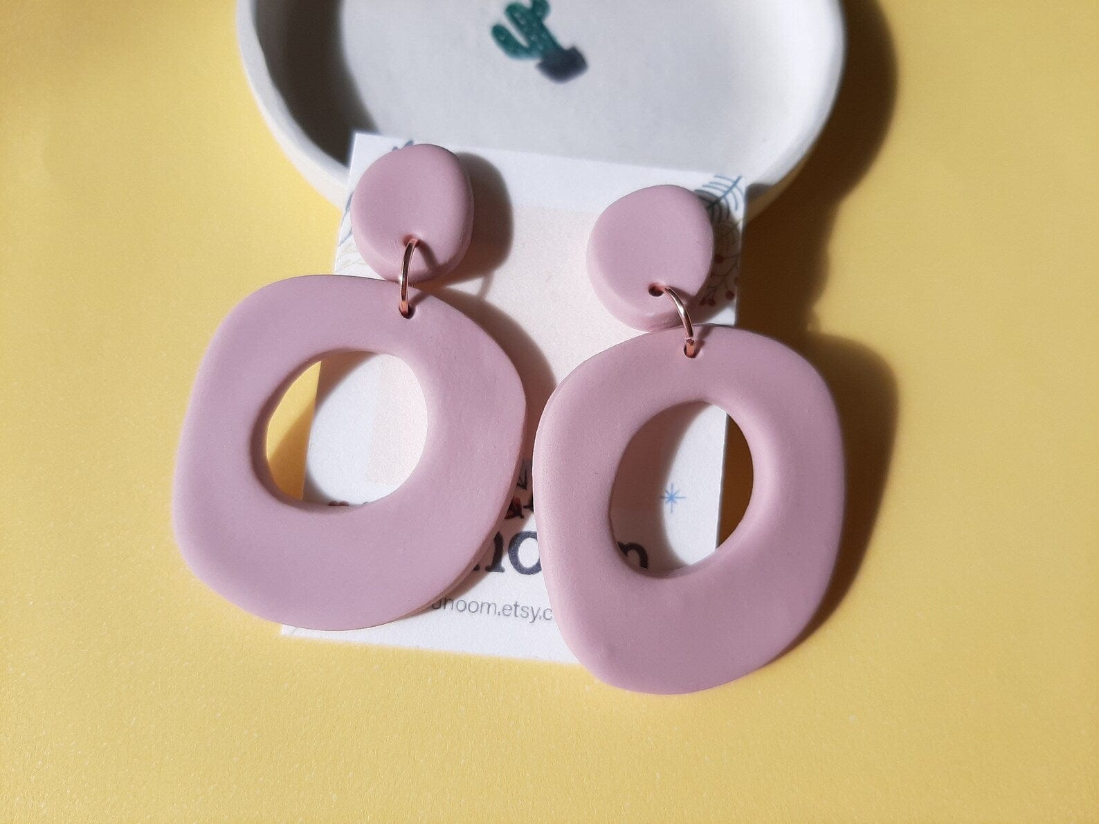Minimalist Polymer Clay Earrings In Neutral Earthy Colors