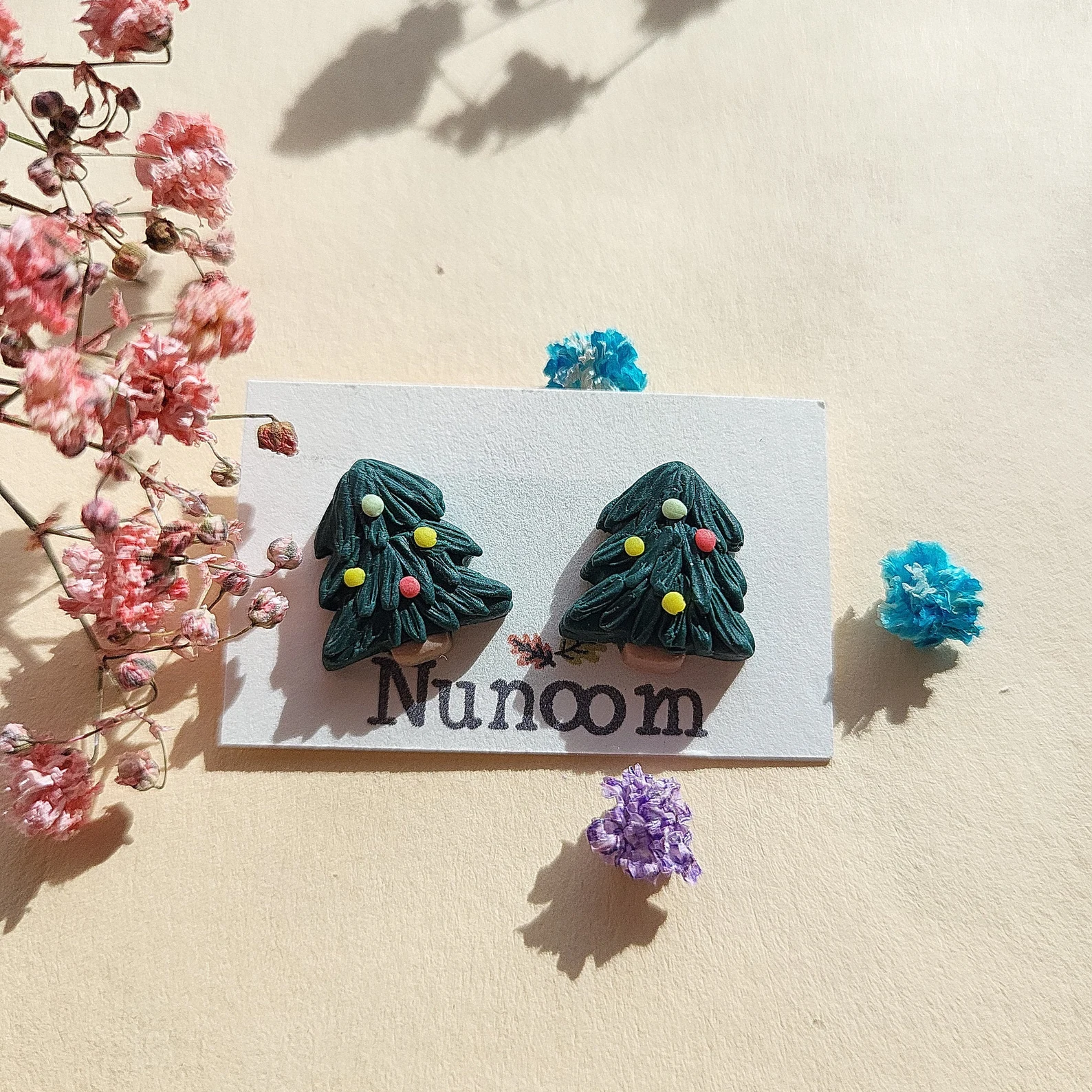 Christmas tree stud earrings