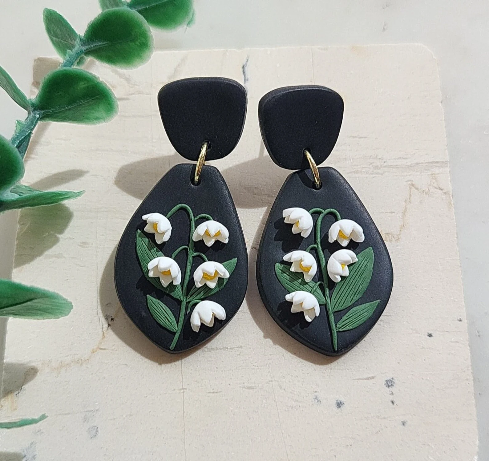 Lily of the Valley flower earrings