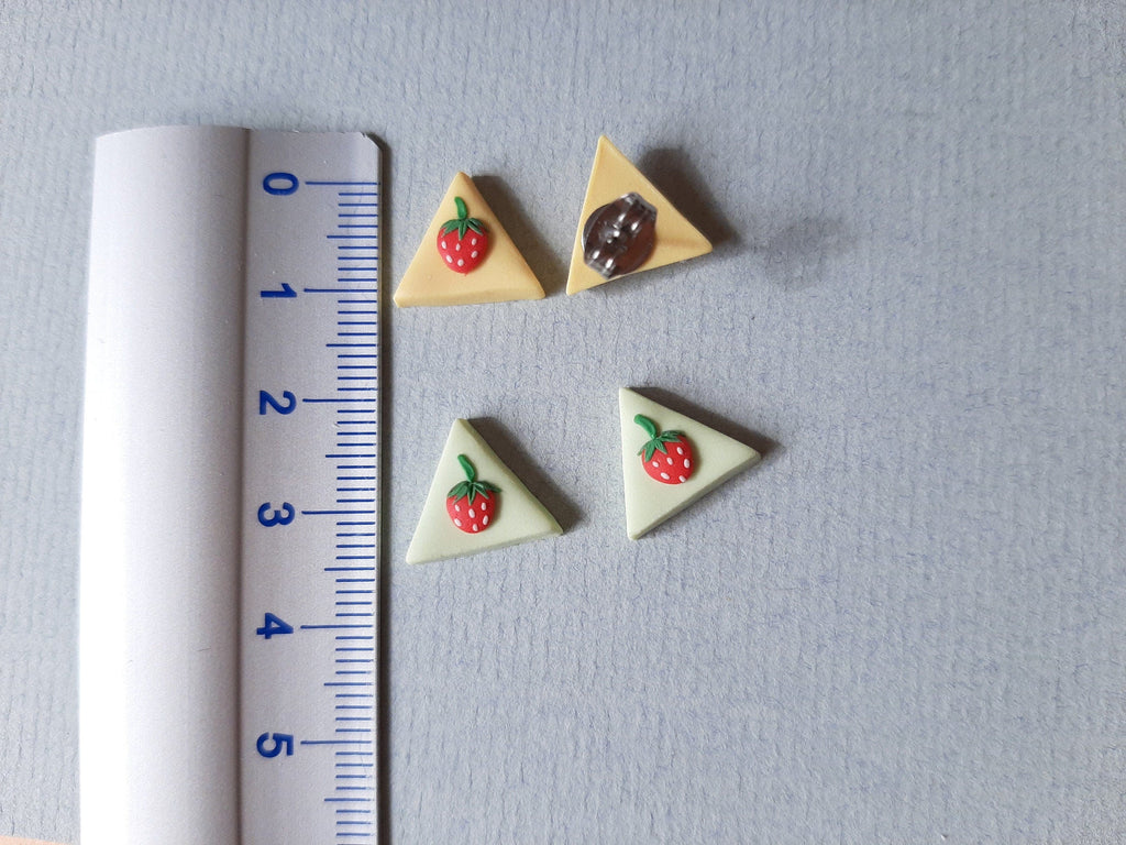 Strawberry Stud Earrings - Handmade Fruit Jewellery