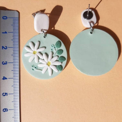 Blumen-Polymer-Ton-Ohrringe