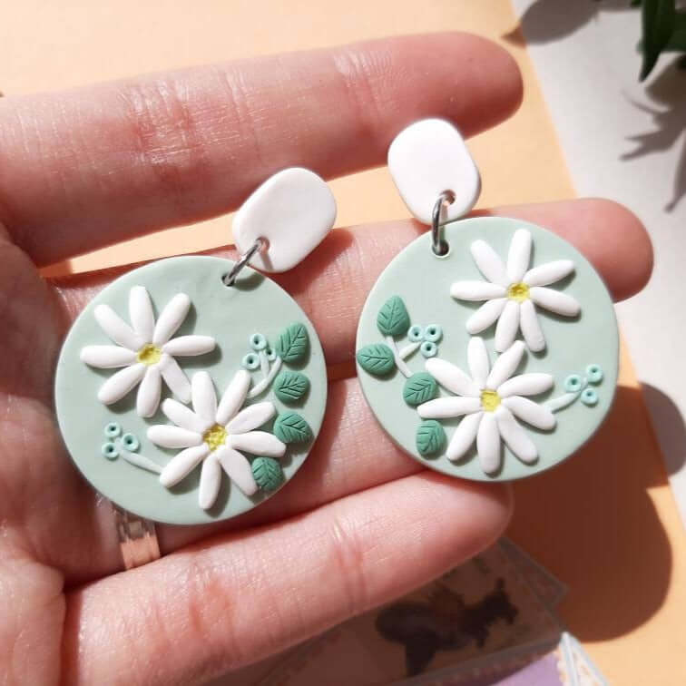 Flower Polymer Clay Earrings