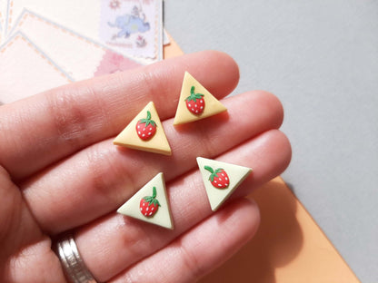 Strawberry Stud Earrings - Handmade Fruit Jewellery