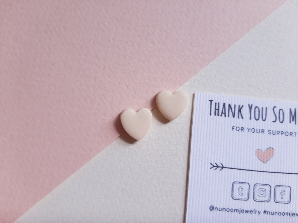 Minimalist Heart Stud Earrings