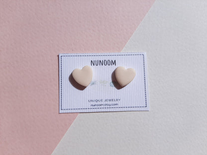 Minimalist Heart Stud Earrings