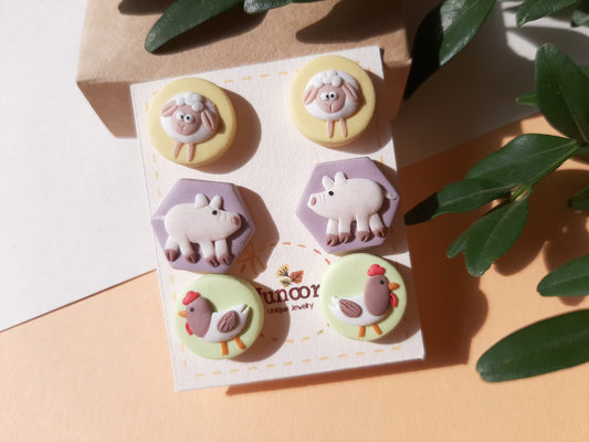 farm animal earrings