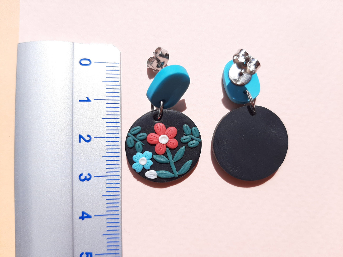 Flower Clay Earrings, Handmade Polymer Clay Jewelry, Mother Gift