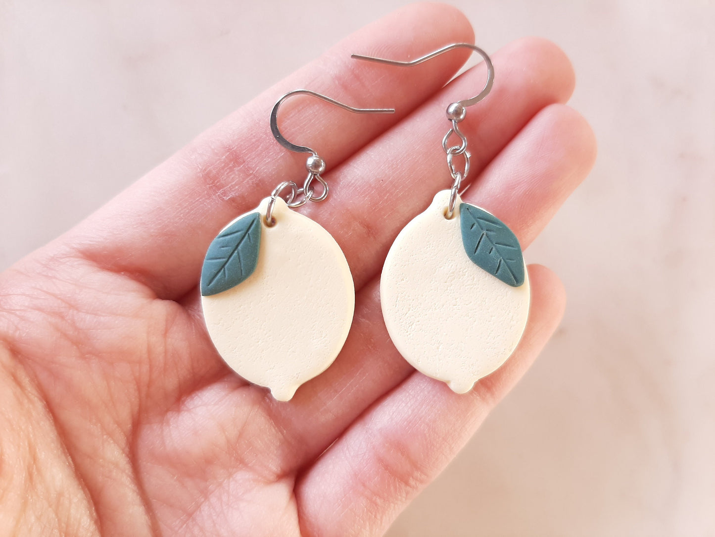 Dangle Lemon Earrings | Clay Fruit Jewelry