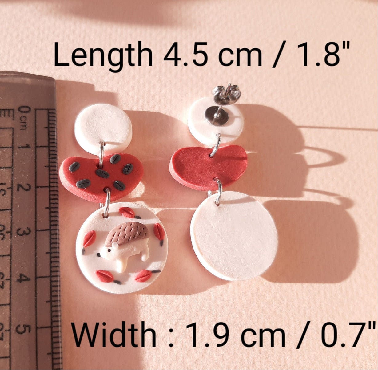 Hedgehog Earrings | Handmade Polymer Clay Jewelry