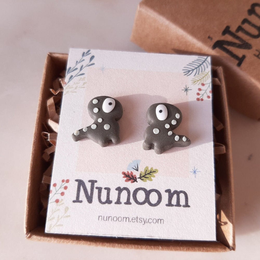 Dinosaur Stud Earrings | Polymer Clay Jewelry | Stocking Filler
