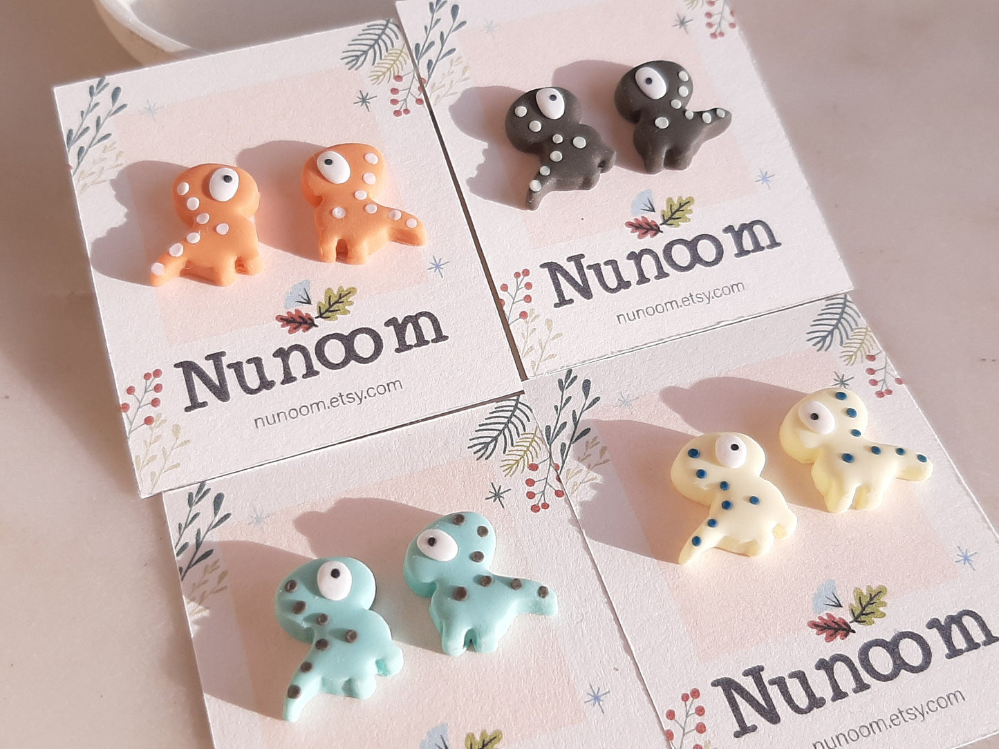 cute Dino stud earrings