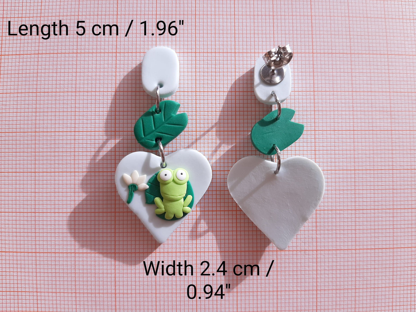 Cute Frog Earrings | Frog Lover Gift | Polymer Clay Jewelry