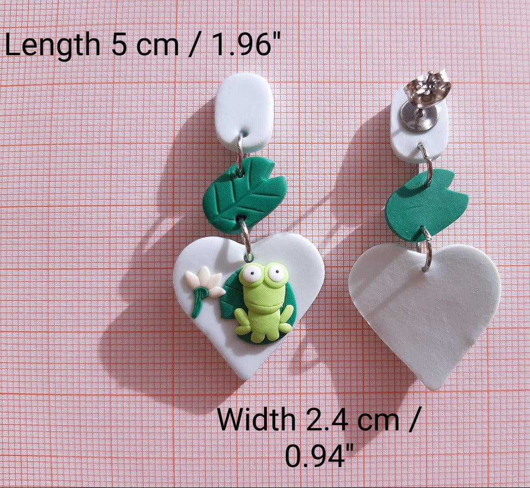 Cute Frog Earrings | Frog Lover Gift | Polymer Clay Jewelry