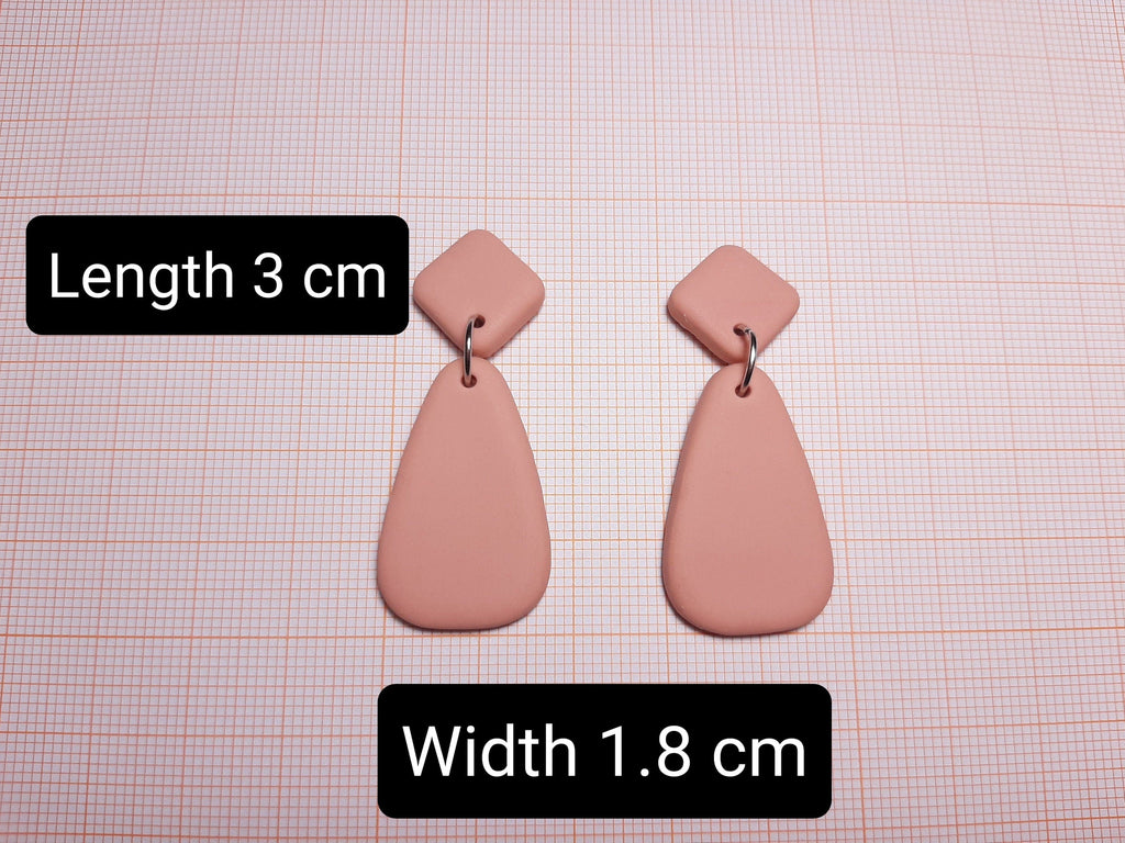 Pink Triangle Polymer Clay Earrings