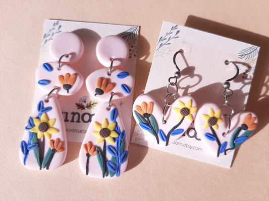 boho flower earrings