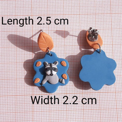 Cute Handmade Raccoon Earrings