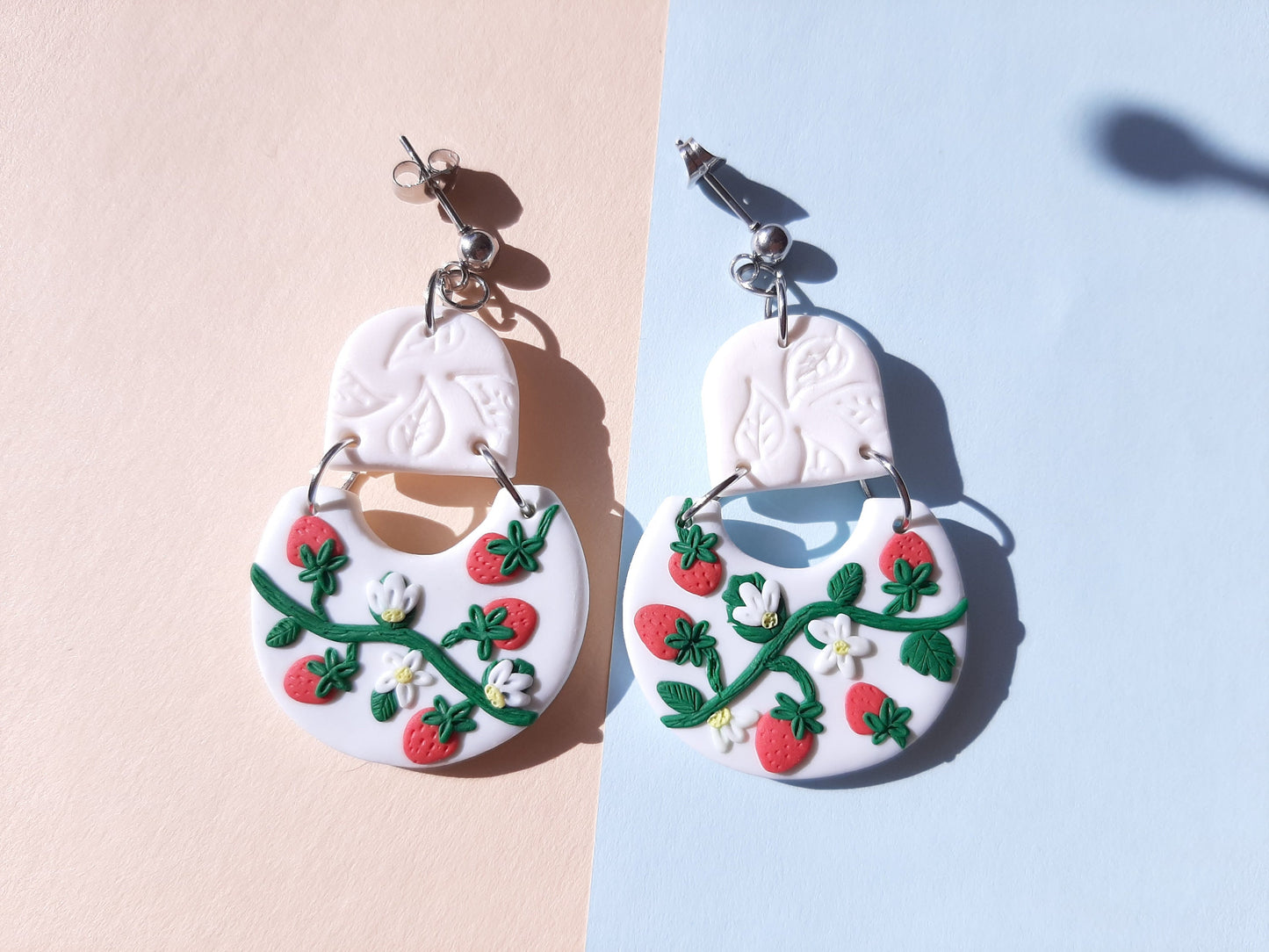 Cute Strawberry Earrings | Polymer Clay Jewelry