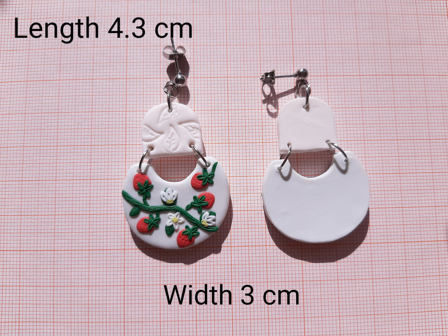 Cute Strawberry Earrings | Polymer Clay Jewelry