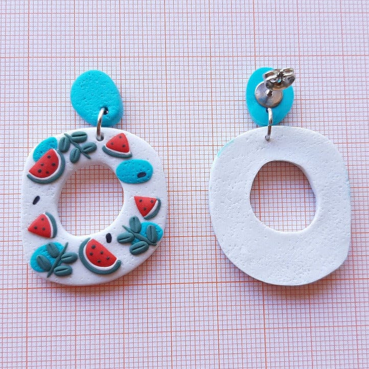 Polymer Clay Watermelon Earrings