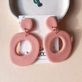 Minimalist Polymer Clay Earrings In Neutral Earthy Colors