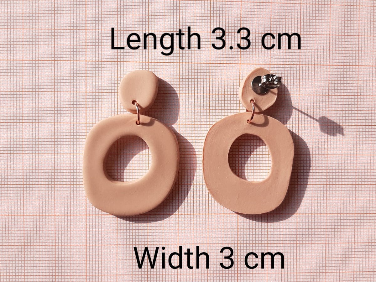 Minimalist Polymer Clay Earrings In Neutral Earthy Colors
