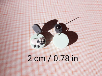Boucles d'oreilles mouton mignon, bijoux en pâte polymère faits main, cadeau pour amateur de moutons