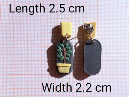 Plant Polymer Clay Earrings