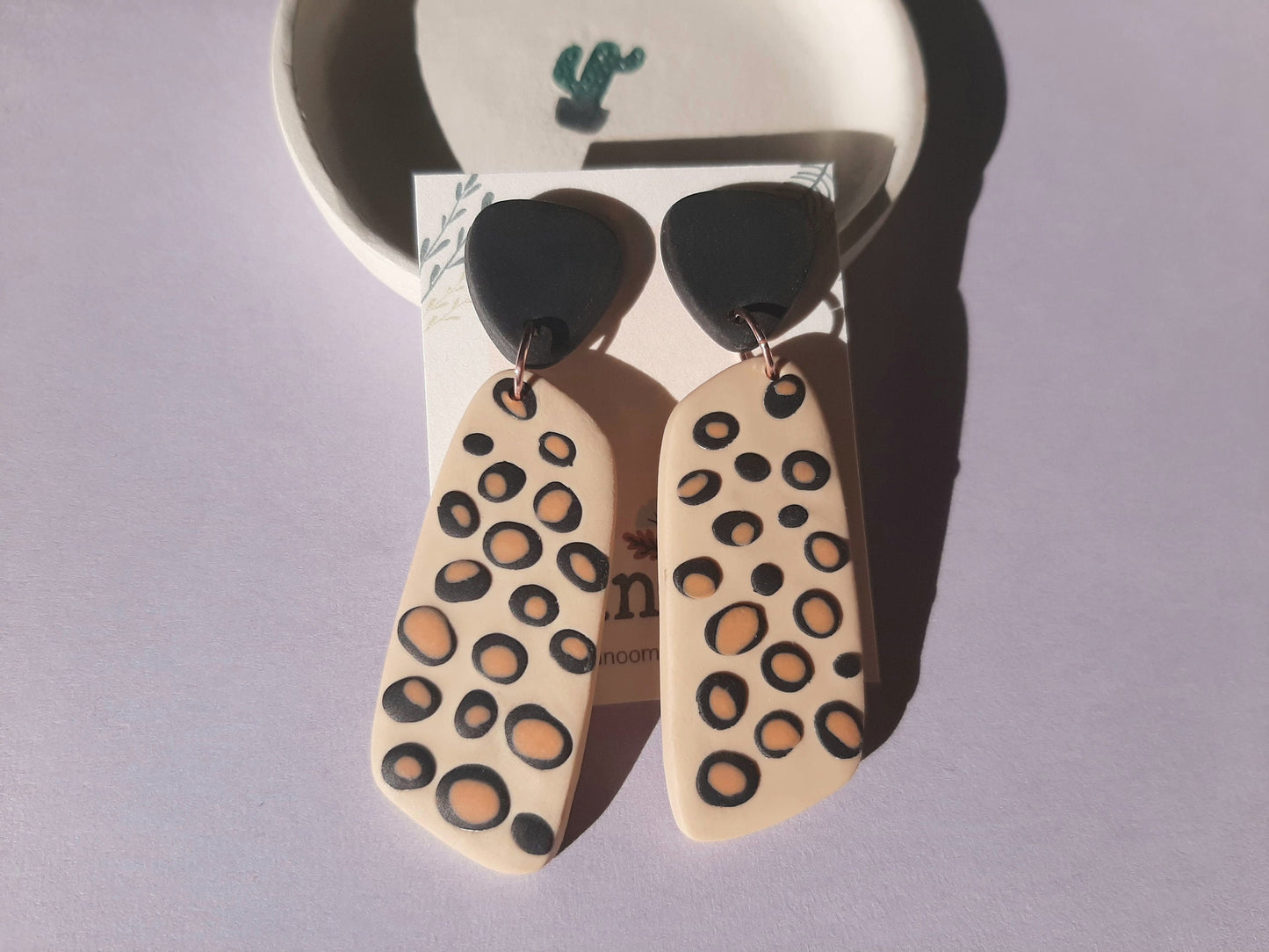 Clay Earrings, Leopard, Cheetah, Handmade Jewelry, Polymer Clay Earrings, Dangle And Drop Earrings, Boho