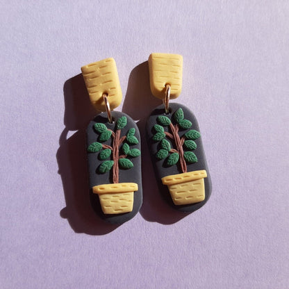 Plant Polymer Clay Earrings