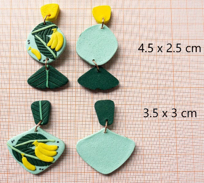 Boucles d'oreilles banane faites main - Boucles d'oreilles en fruit en argile polymère