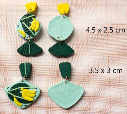Handmade Banana Earrings - Polymer Clay Fruit Earrings