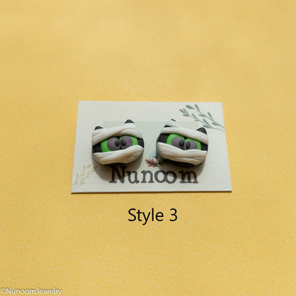 Mumien-Katzen-Stecker • Lustiger Halloween-Schmuck