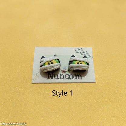 funny cat earrings